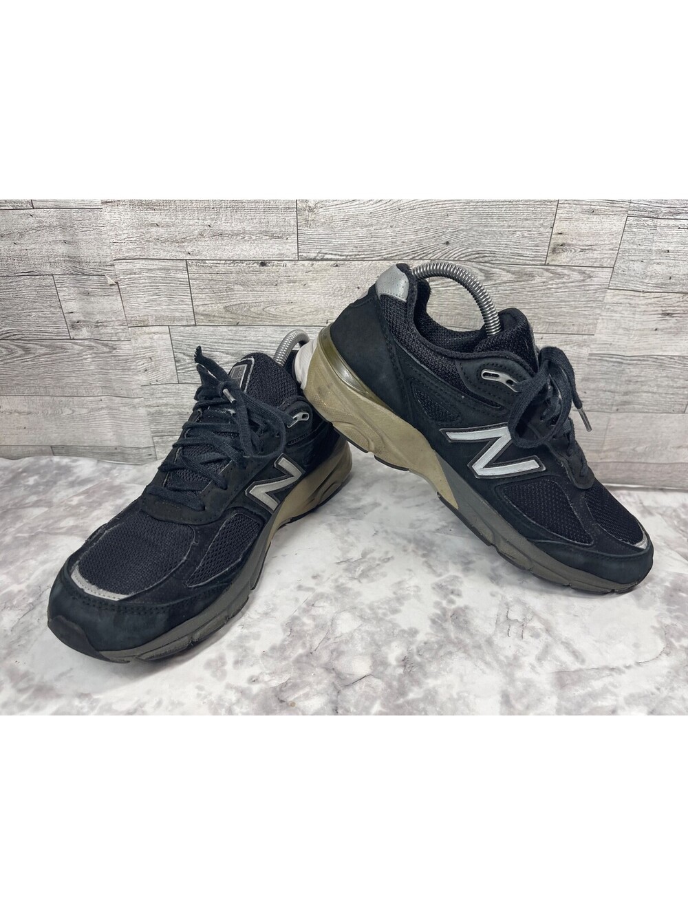 New Balance 990v4 Sneakers Women 9M Running Shoes Blue Black Suede Trainers